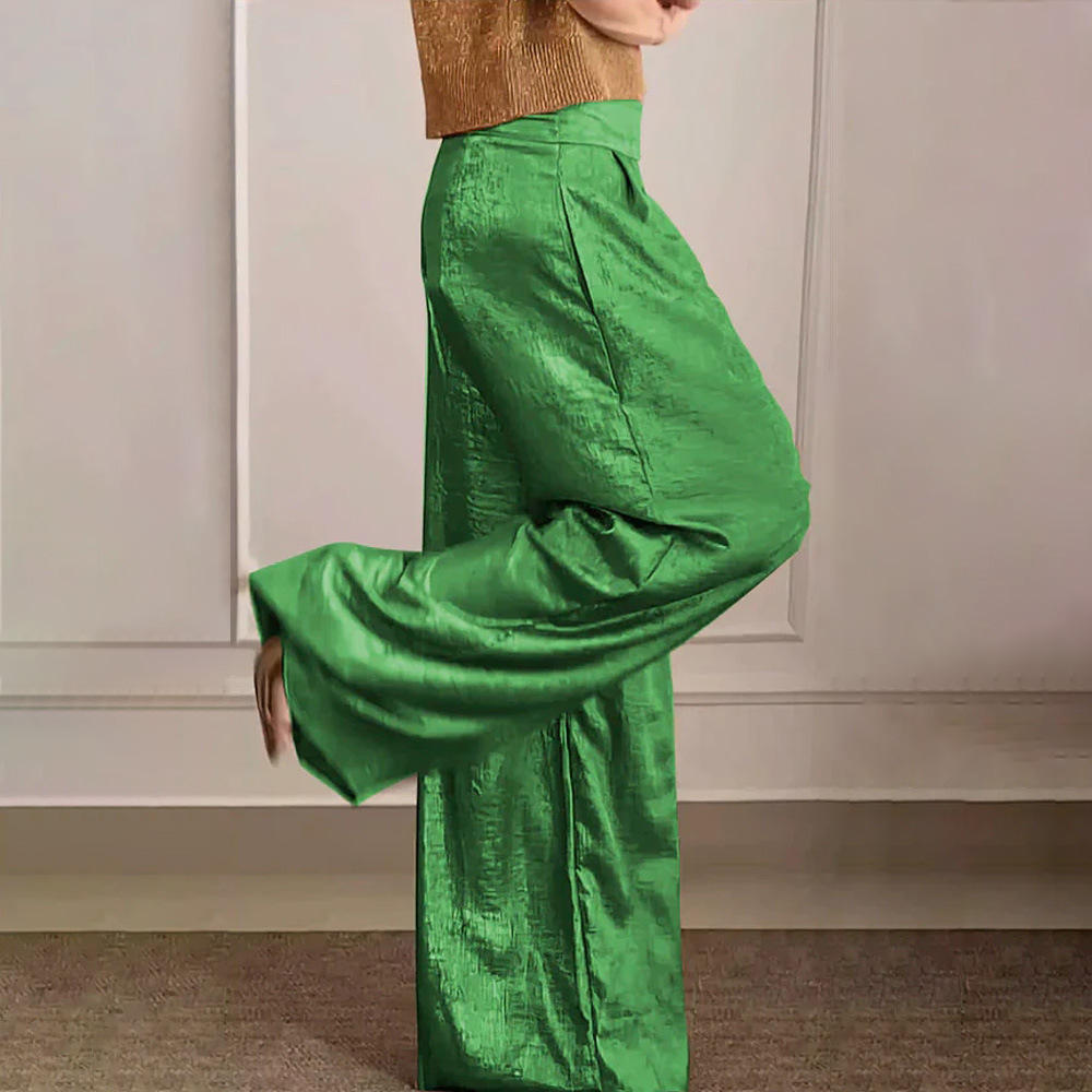 Amélie | Pantalon Large Femme Élégant Couleur Unie
