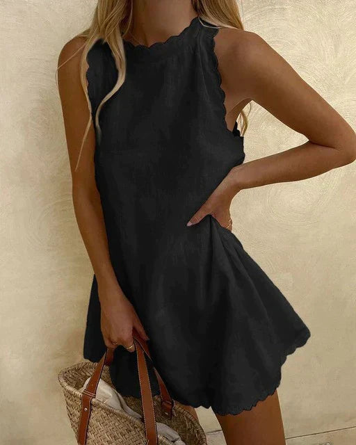 Alizée | Robe Décontractée Légère sans Manches – Mini Robe d’Été Élégante avec Ourlet Festonné