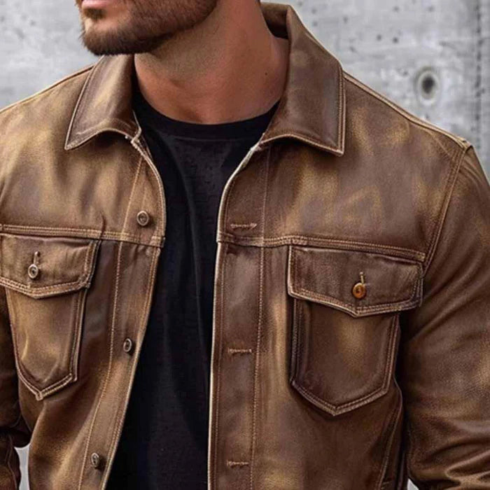 Violette | Veste Homme Vintage Marron à Boutons, Style Élégant et Durable