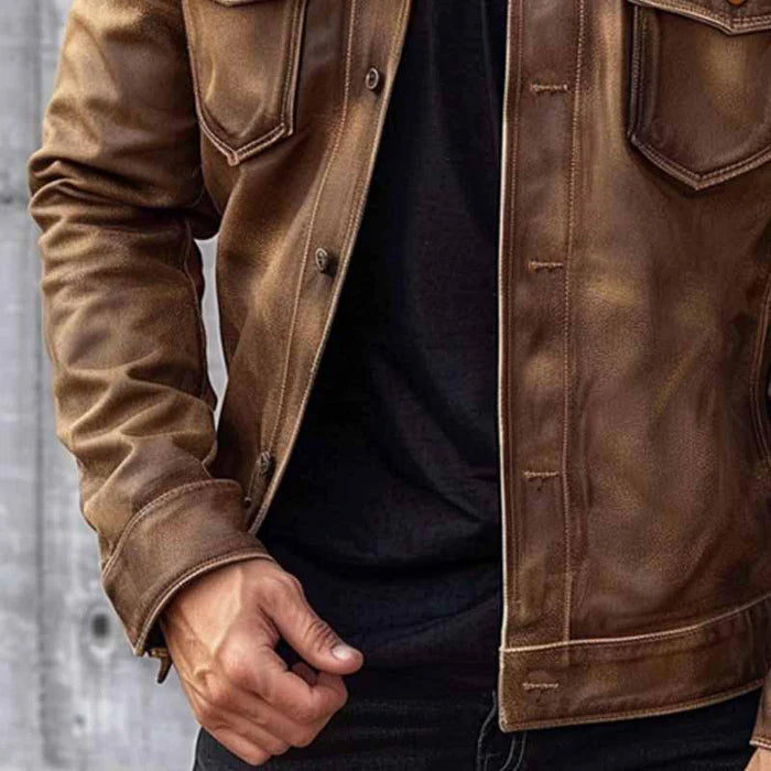 Violette | Veste Homme Vintage Marron à Boutons, Style Élégant et Durable