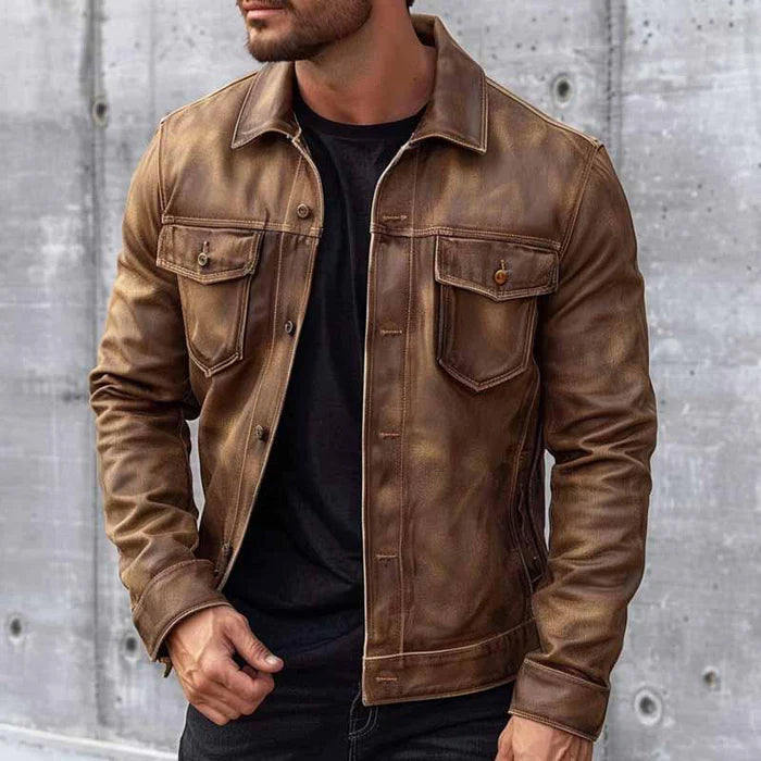 Violette | Veste Homme Vintage Marron à Boutons, Style Élégant et Durable