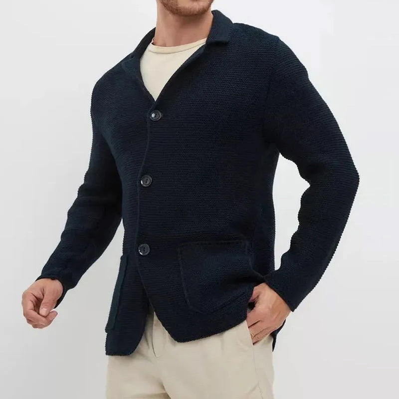 Knitted Blazer | Veste Tricot Homme avec Motif Structuré & Coupe Élégante