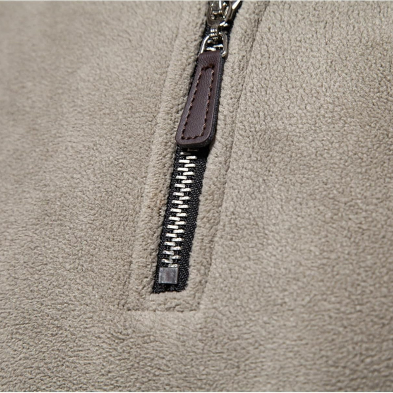 Dylan | Pull Homme Zippé Col Montant Uni, Chaud & Confortable avec Doublure Douce Élégante