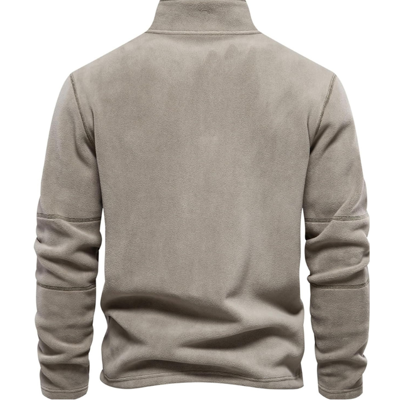 Dylan | Pull Homme Zippé Col Montant Uni, Chaud & Confortable avec Doublure Douce Élégante