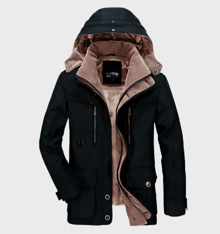 Ronan | Veste Homme Hiver Moderne | Parka à Capuche avec Doublure Chaude Polaire