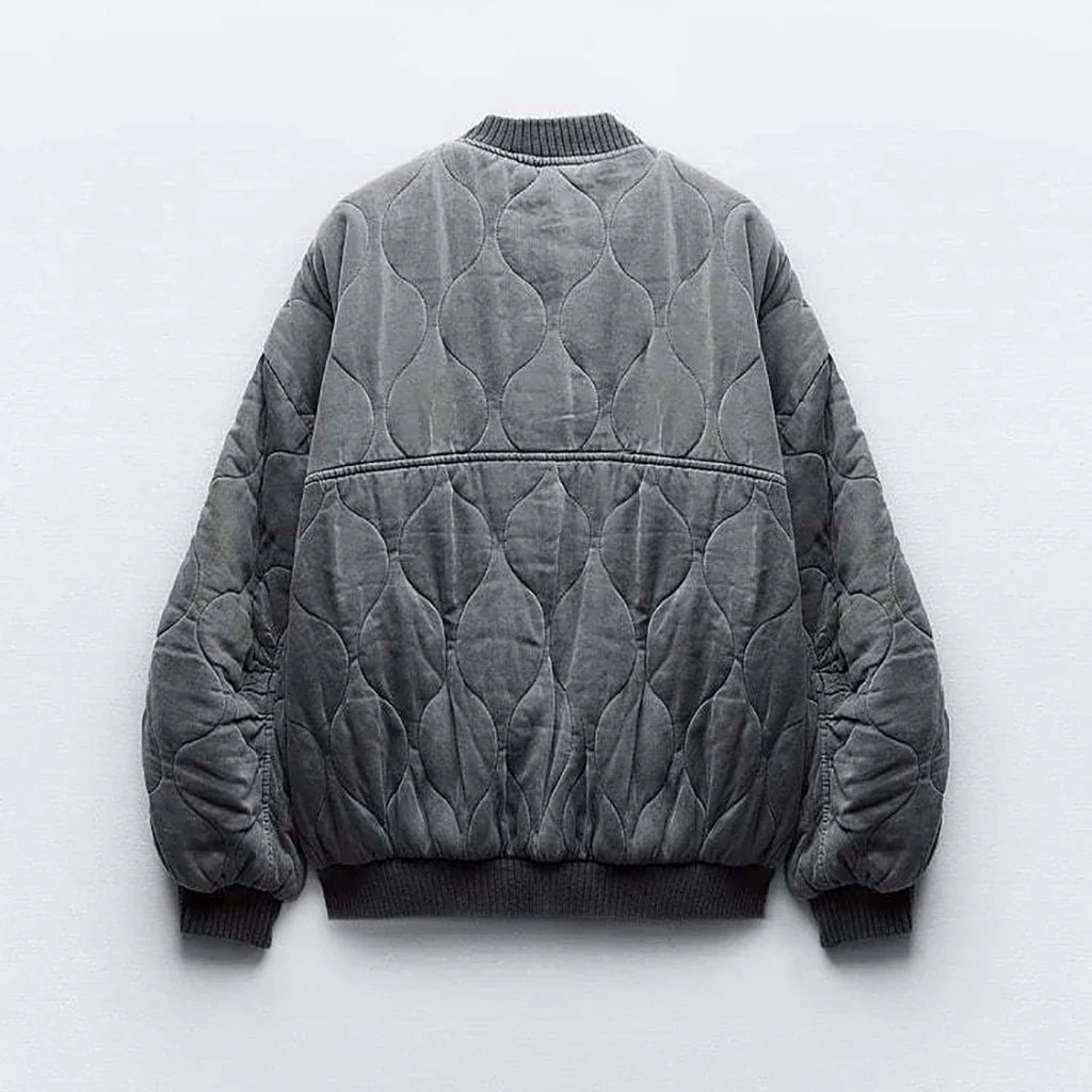 Chantaline | Veste matelassée femme en coton gris, légère et confortable