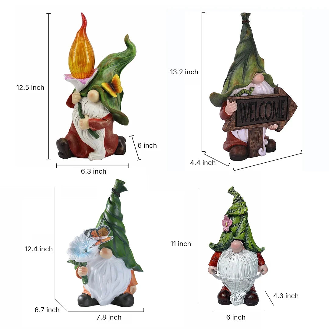 GartenWichtel™ | Solar-Gartenfigur mit LED-Licht und Dämmerungssensor