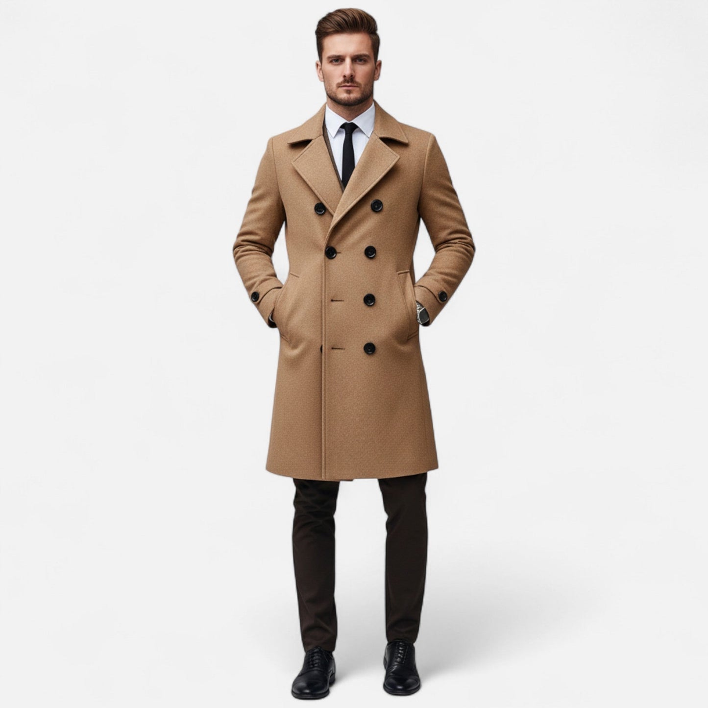 Manteau Homme Structuré avec Col Classique – Élégant, Confortable & Polyvalent