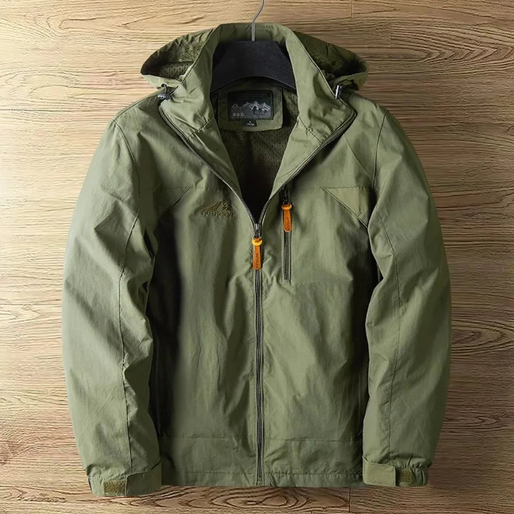 Ivor | Veste Imperméable Homme avec Capuche | Légère Veste de Pluie Outdoor Zippée