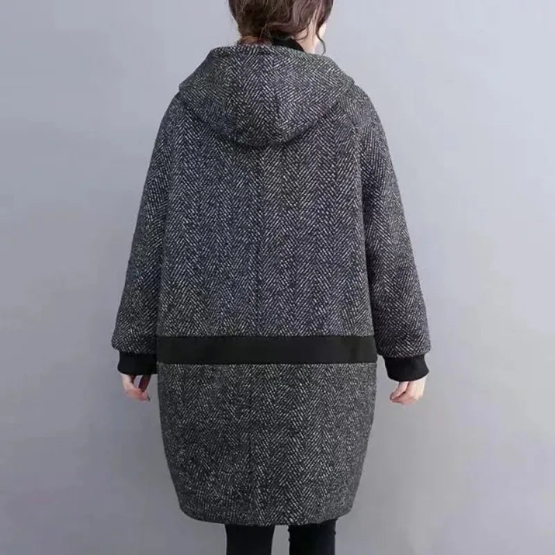 Yaraj | Manteau Vintage Chaud et Ample à Capuche pour Femme