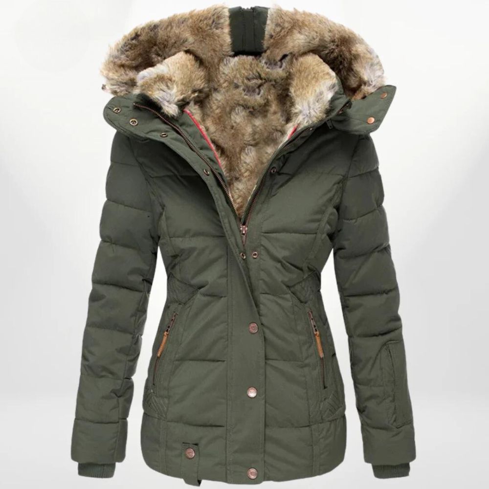Daphélise | Manteau matelassé femme avec zip et capuche amovible