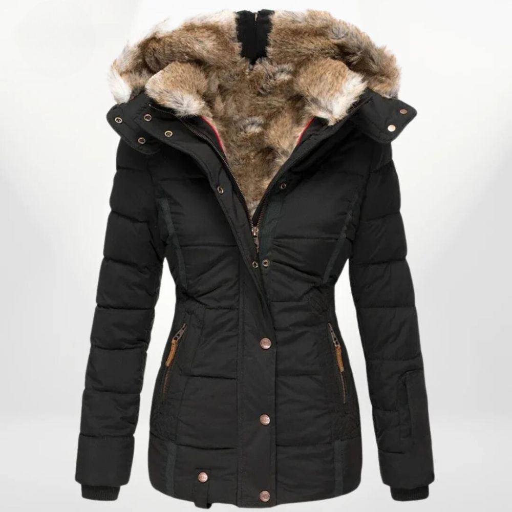Daphélise | Manteau matelassé femme avec zip et capuche amovible