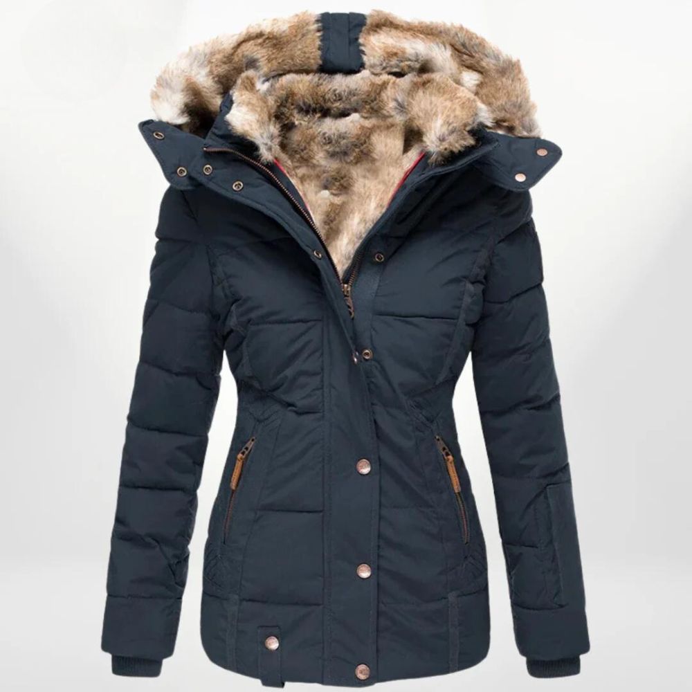 Daphélise | Manteau matelassé femme avec zip et capuche amovible