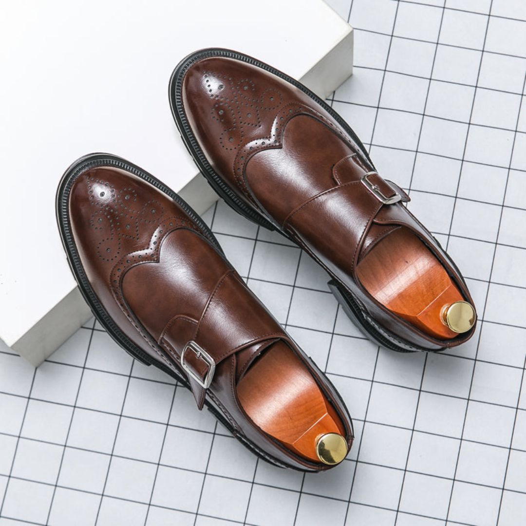 Wyatt | Chaussures Homme Monk Strap Wingtip Brogue | Style Formel Sophistiqué