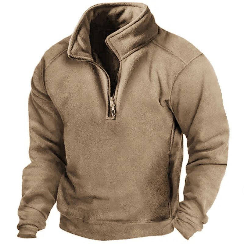 Hilaire | Pull Homme Premium à Col Montant et Fermeture Éclair - Fleece Douillet