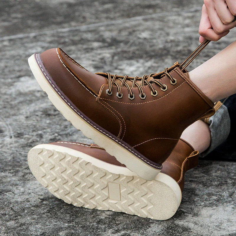 Cassian | Bottes Homme Cheville Stylées à Lacets avec Semelle Épaisse et Design Moderne