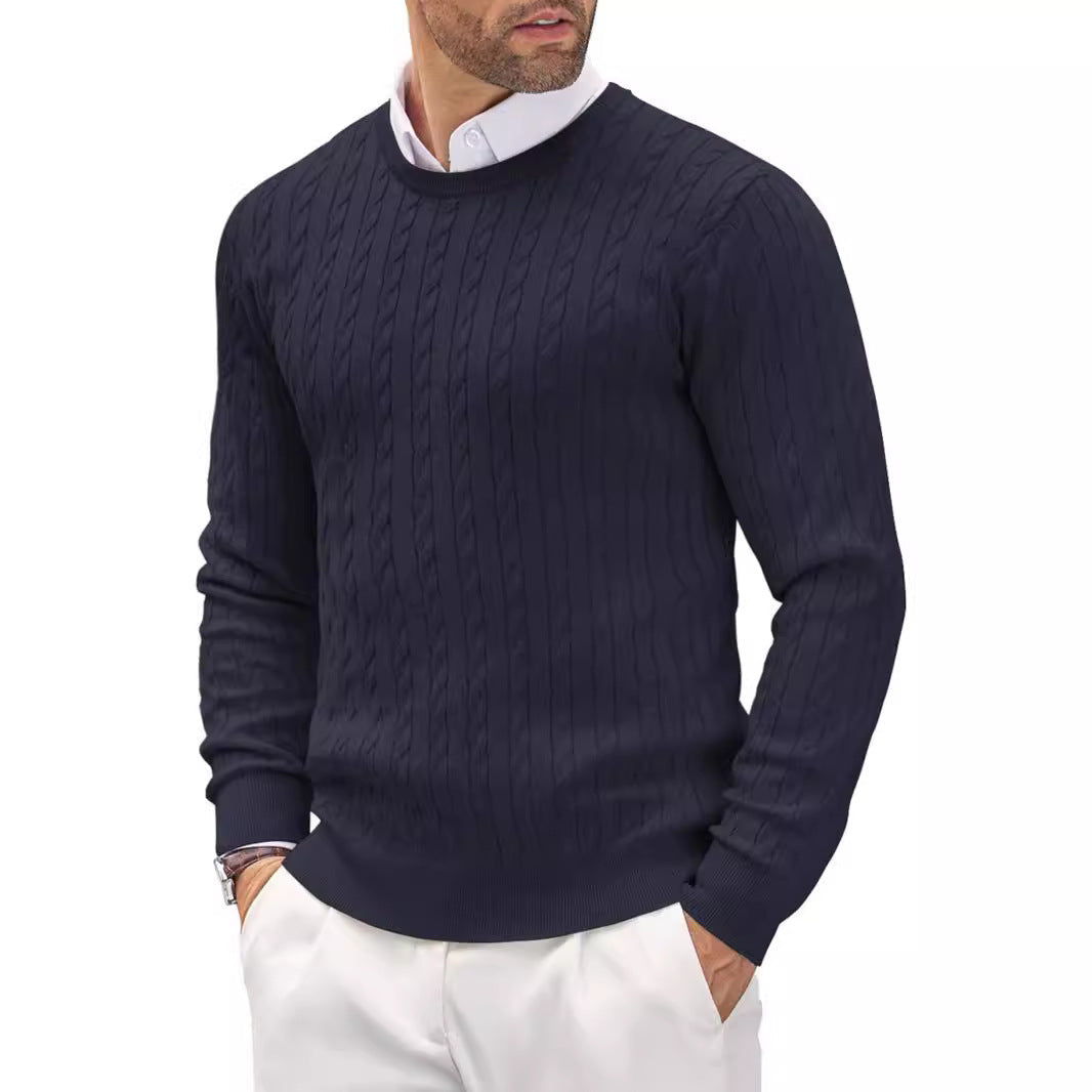 Sweater Homme | Pull Tricoté avec Motif Torsadé Structuré