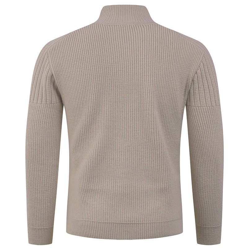 Pull Homme High-Collar | Pull Tricoté à Col Montant avec Boutons Élégants