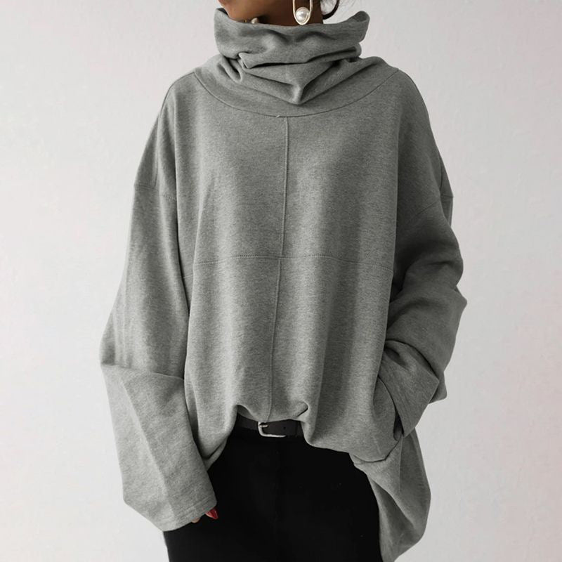 Sweatshirt Oversize Femme à Col Montant | Confort et Style Décontracté