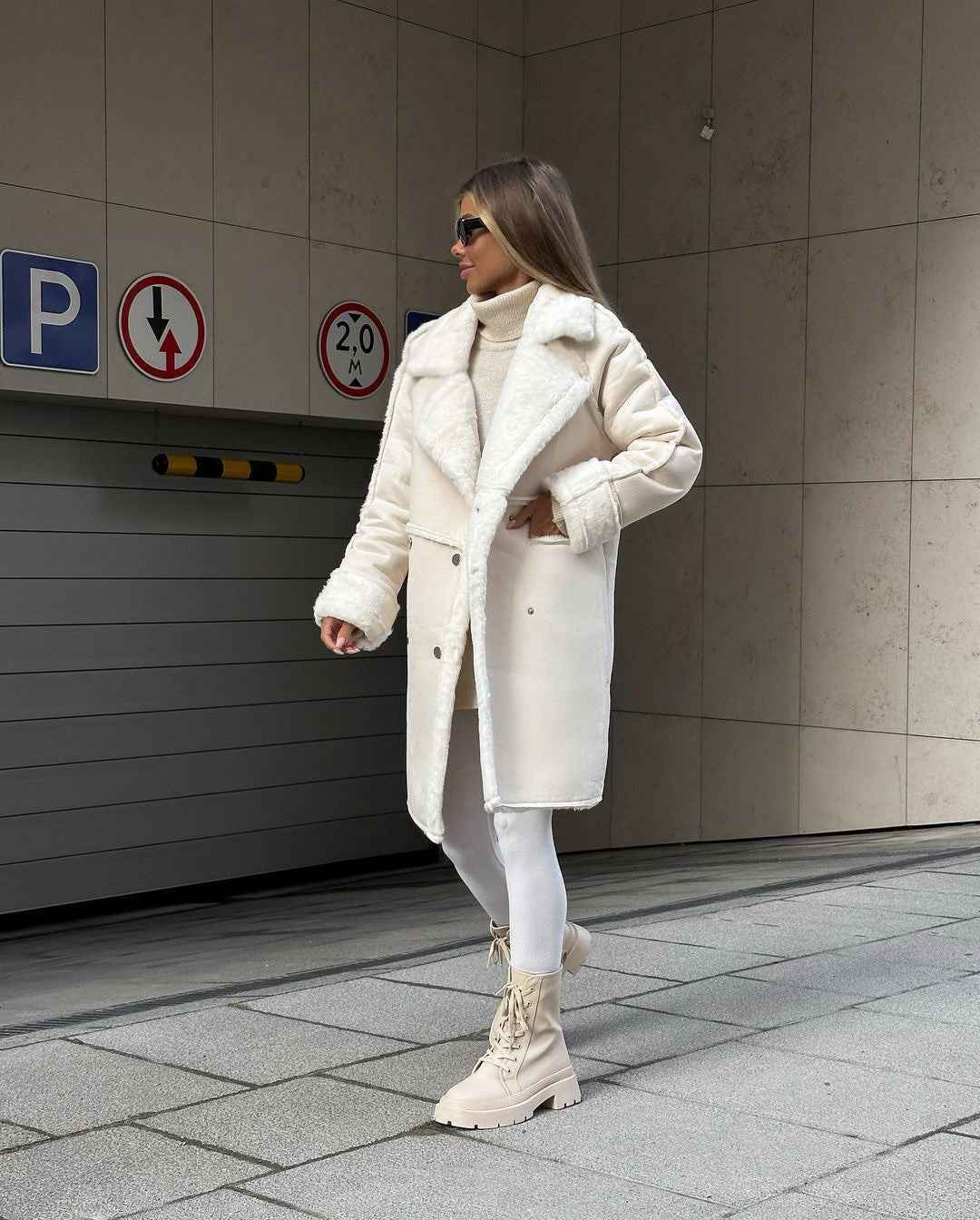 Célestine | Manteau Femme Long Col Revers Doublé Polaire Hiver