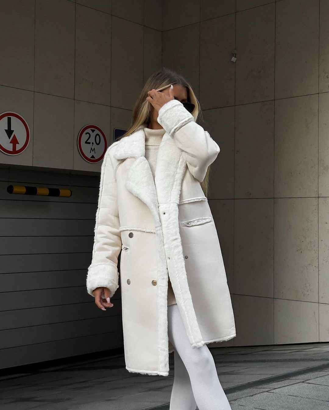 Célestine | Manteau Femme Long Col Revers Doublé Polaire Hiver
