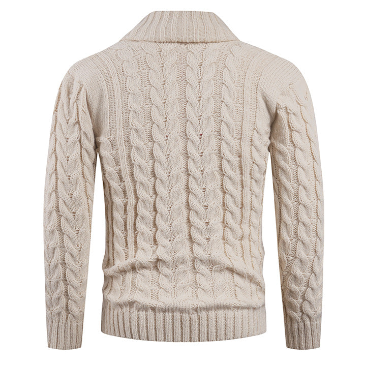 Gilet Homme Cable-Knit | Cardigan Tricoté à Zopfmuster avec Col Châle Élégant