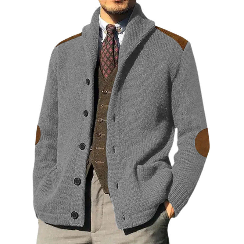 Men’s Cardigan | Gilet Homme Col Châle avec Détails Élégants