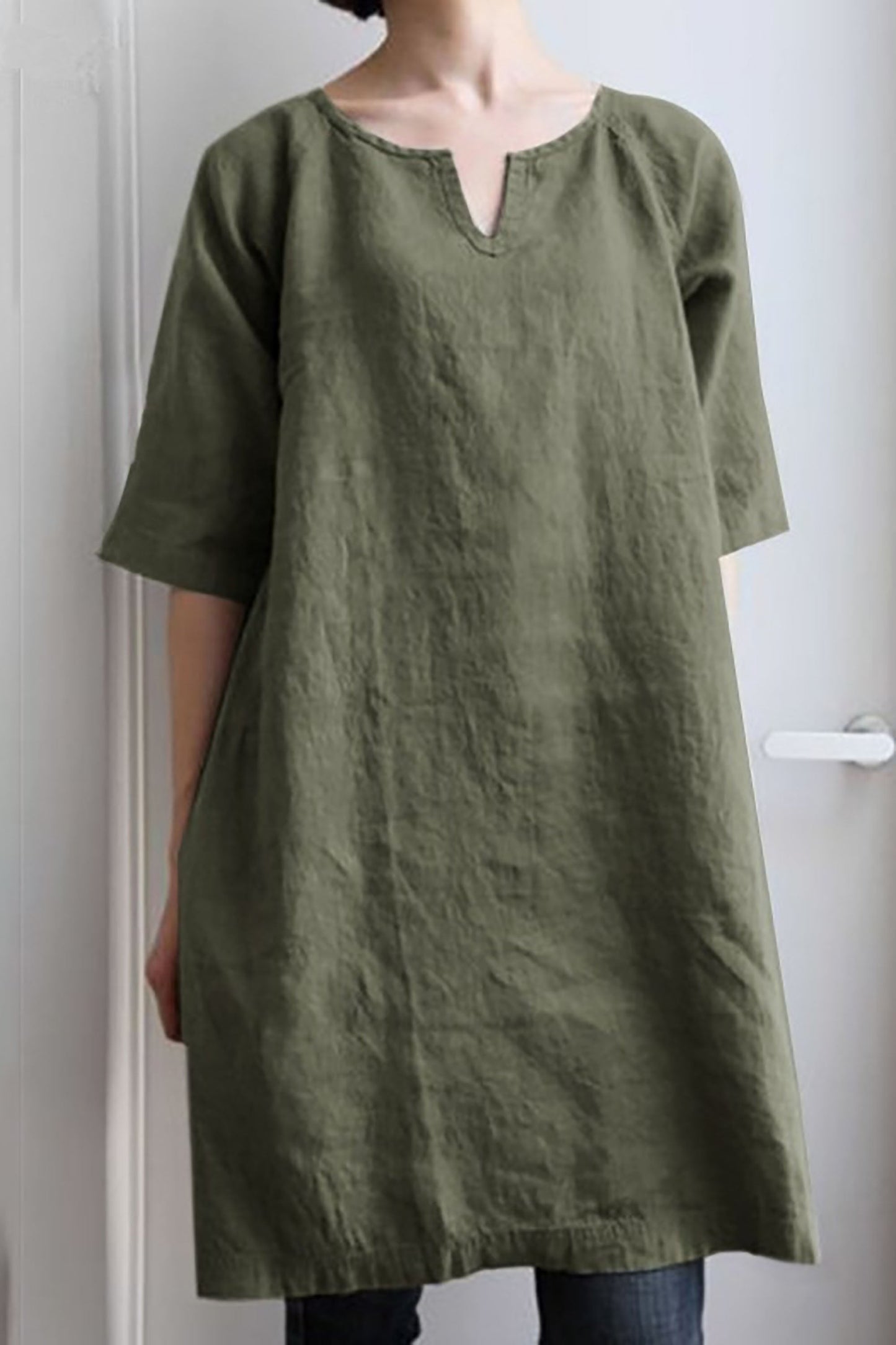 Flavie | Robe Tunique Légère en Lin – Élégance Décontractée et Confort Naturel