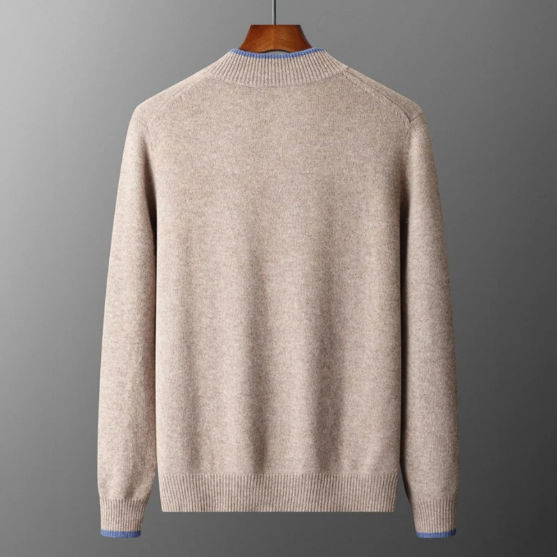 Zachary | Gilet Zippé Homme à Col Montant | Cardigan Minimaliste Uni et Élégant