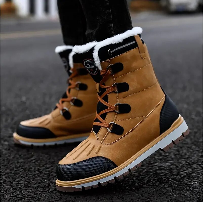 Valryn | Chaussures d’Hiver Homme, Bottes Mi-Hautes avec Lacets et Doublure Chaude