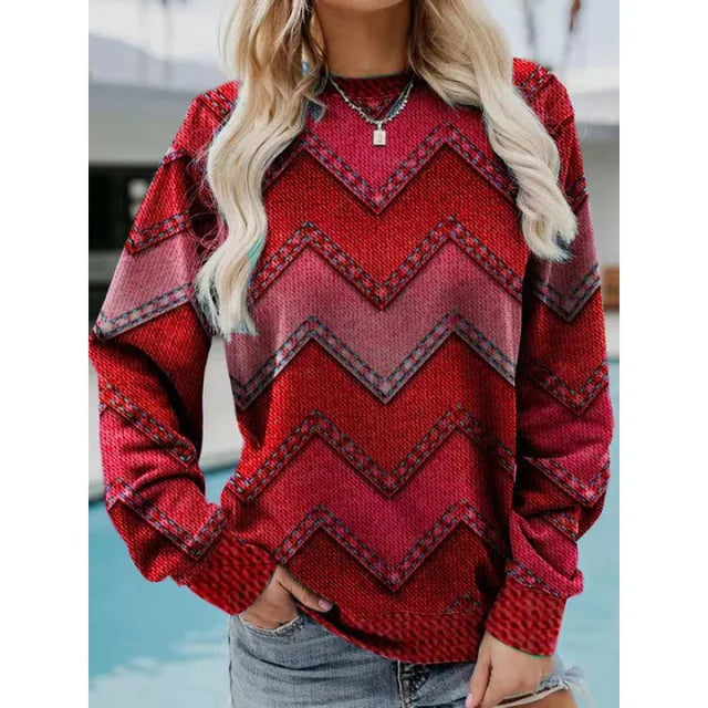 Ymke | Pull Tricoté à Motif Zigzag Élégant
