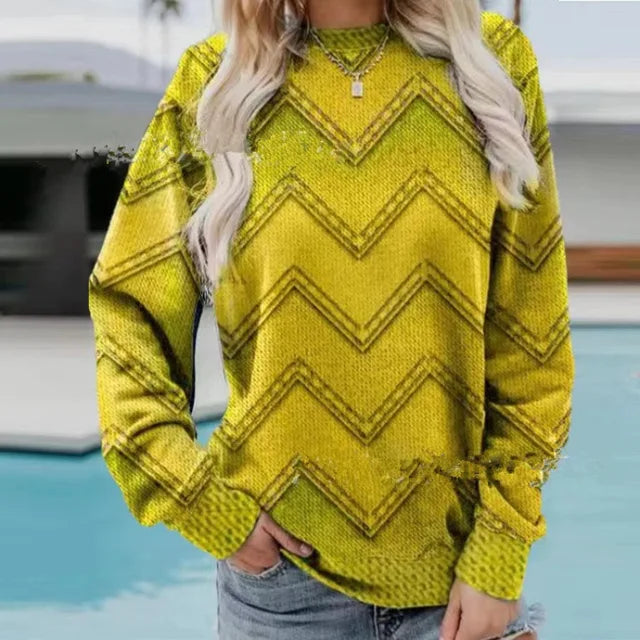 Ymke | Pull Tricoté à Motif Zigzag Élégant