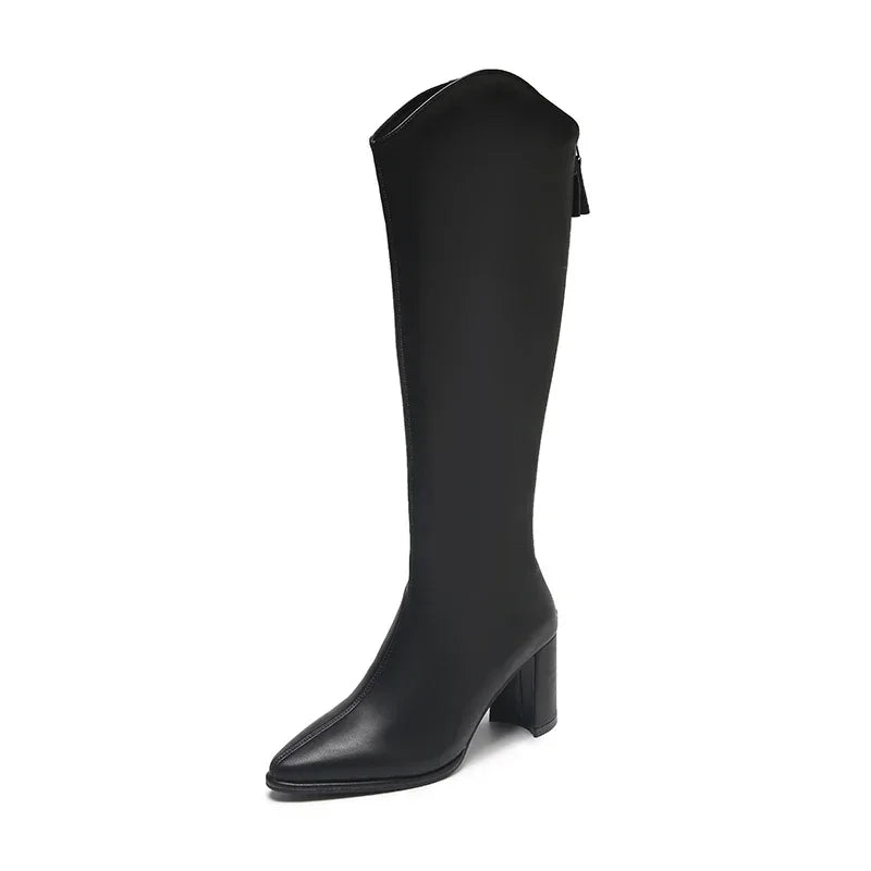 Opaline | Bottes Hautes Femme avec Fermeture Éclair & Talon Bloc