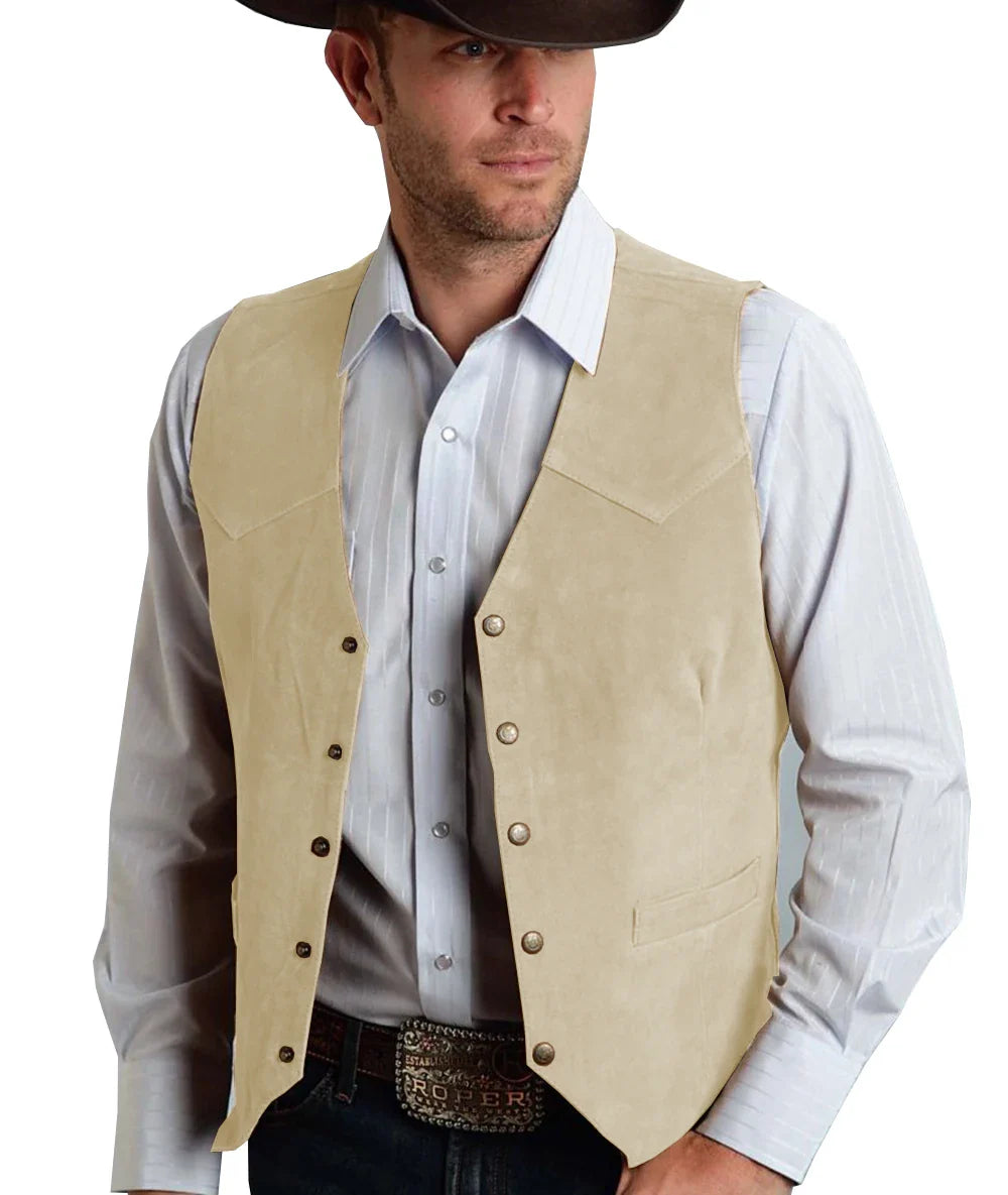 Gavric | Gilet Homme Traditionnel Élégant à Boutons Pression, Coupe Classique et Couleur Unie