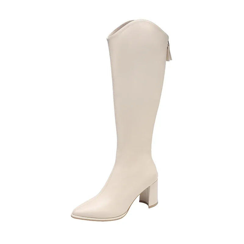 Opaline | Bottes Hautes Femme avec Fermeture Éclair & Talon Bloc