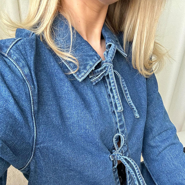 Zélia | Veste Femme en Jean à Nouer, Style Décontracté & Original