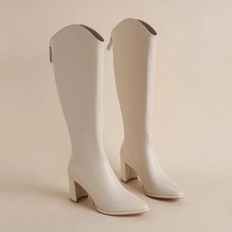 Opaline | Bottes Hautes Femme avec Fermeture Éclair & Talon Bloc