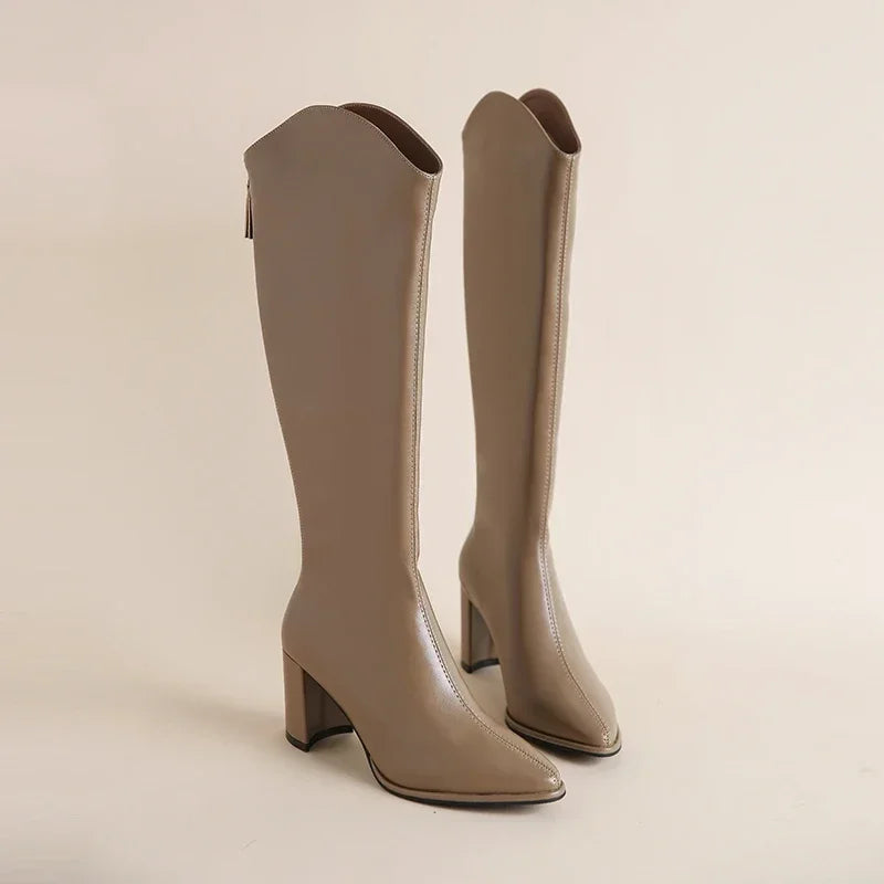 Opaline | Bottes Hautes Femme avec Fermeture Éclair & Talon Bloc