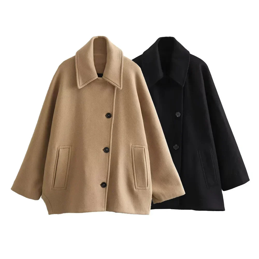 Clémadèle | Veste oversize femme à boutons et col à revers