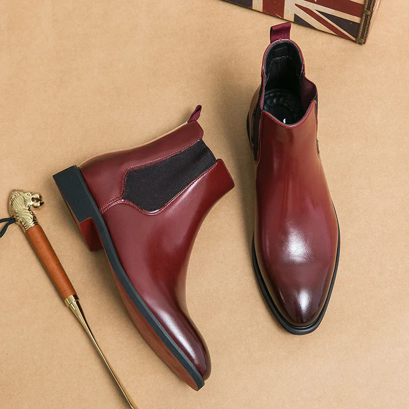 Norrington | Bottines Homme Chelsea Slip-On à Semelle Rouge et Design Classique