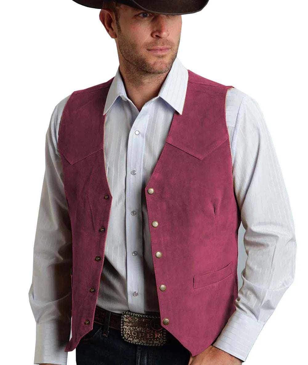 Gavric | Gilet Homme Traditionnel Élégant à Boutons Pression, Coupe Classique et Couleur Unie
