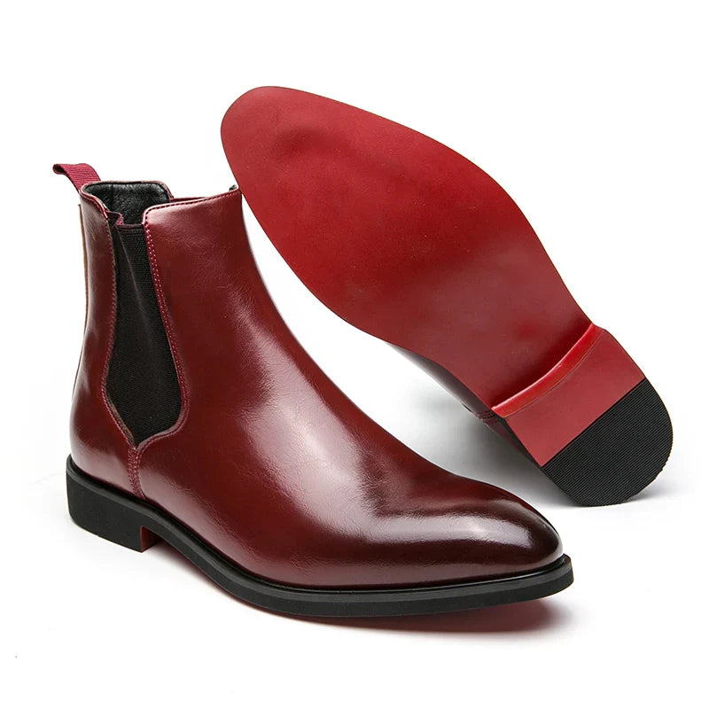 Norrington | Bottines Homme Chelsea Slip-On à Semelle Rouge et Design Classique