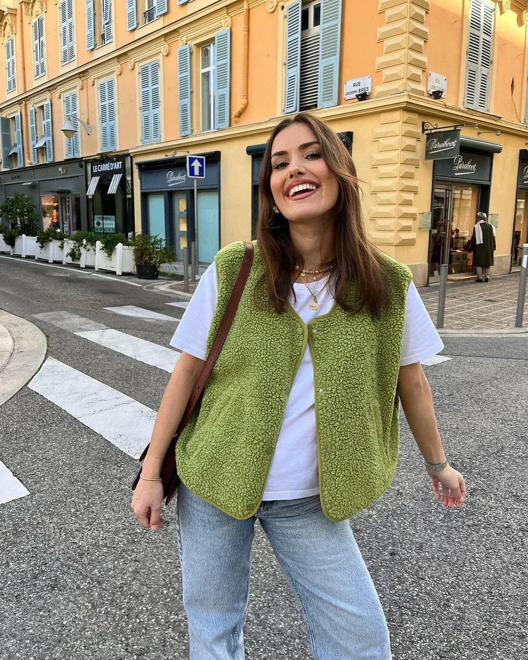 Sidonelle | Veste Sans Manches Femme en Polaire Douce – Gilet Chaud Uni Idéal Mi-Saison