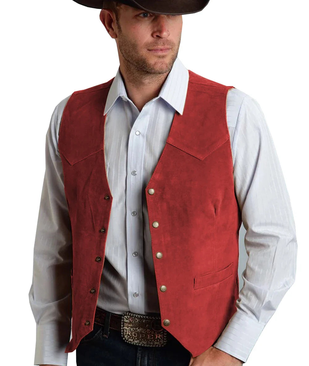 Gavric | Gilet Homme Traditionnel Élégant à Boutons Pression, Coupe Classique et Couleur Unie
