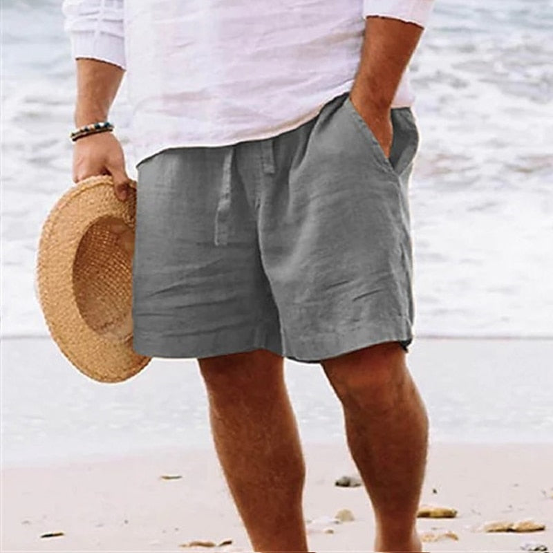 Ansel | Short Homme en Lin Confortable et Élégant à Taille Élastique et Cordons pour l'Été