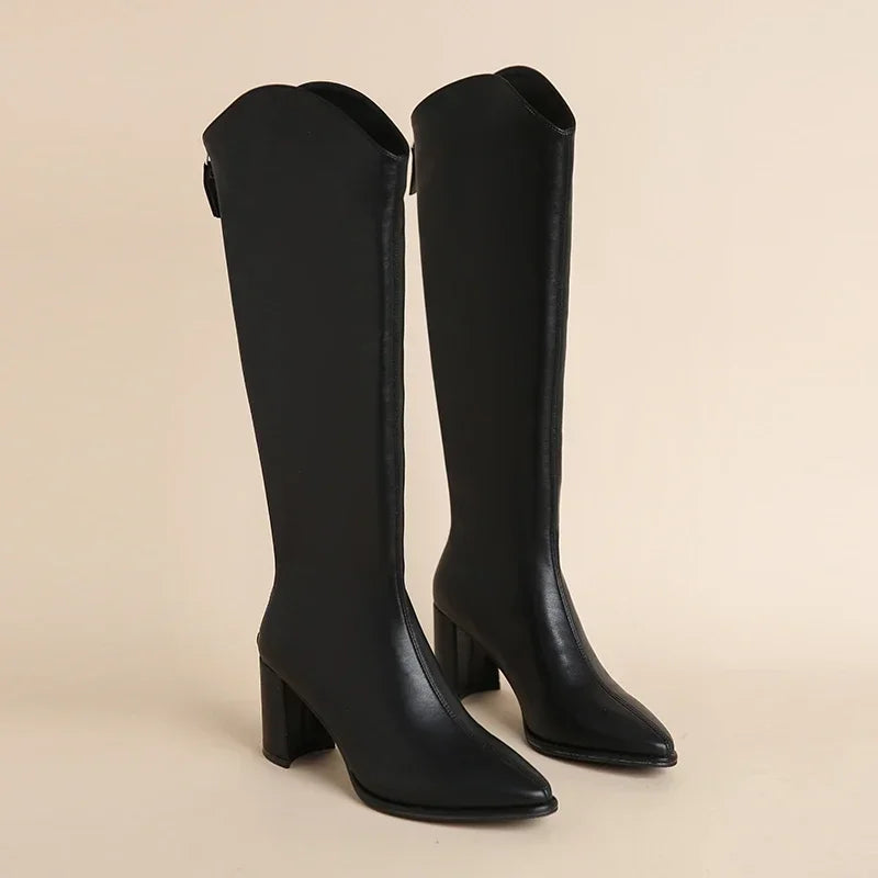 Opaline | Bottes Hautes Femme avec Fermeture Éclair & Talon Bloc