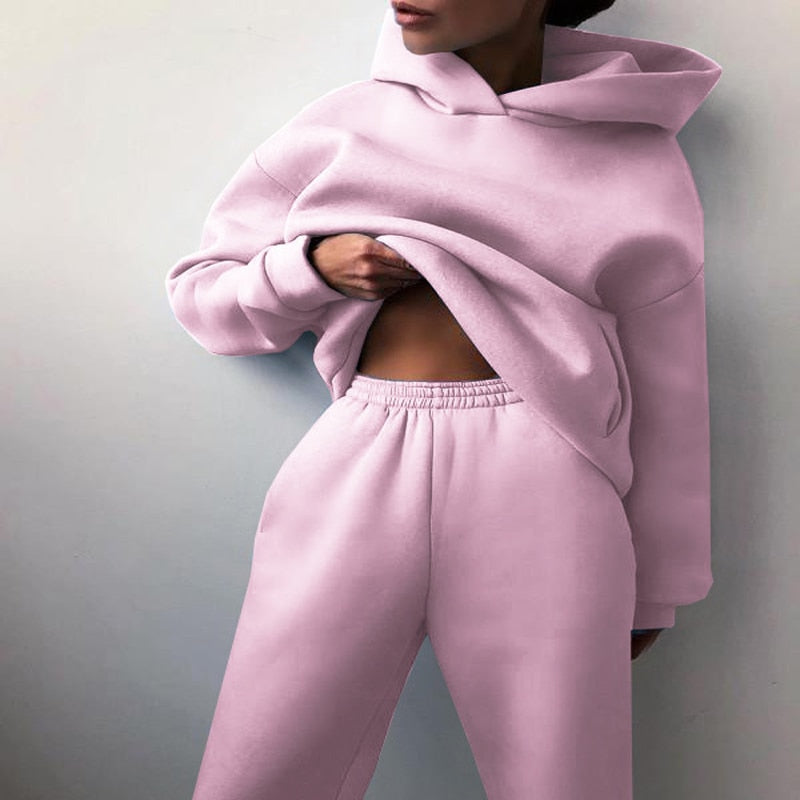 Carine | Ensemble Jogging Femme Loose Fit avec Sweat à Capuche et Pantalon Assorti