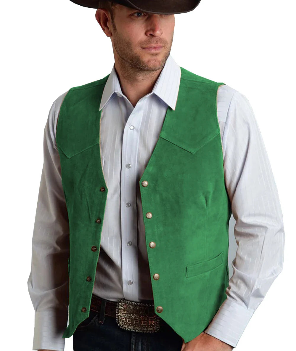 Gavric | Gilet Homme Traditionnel Élégant à Boutons Pression, Coupe Classique et Couleur Unie
