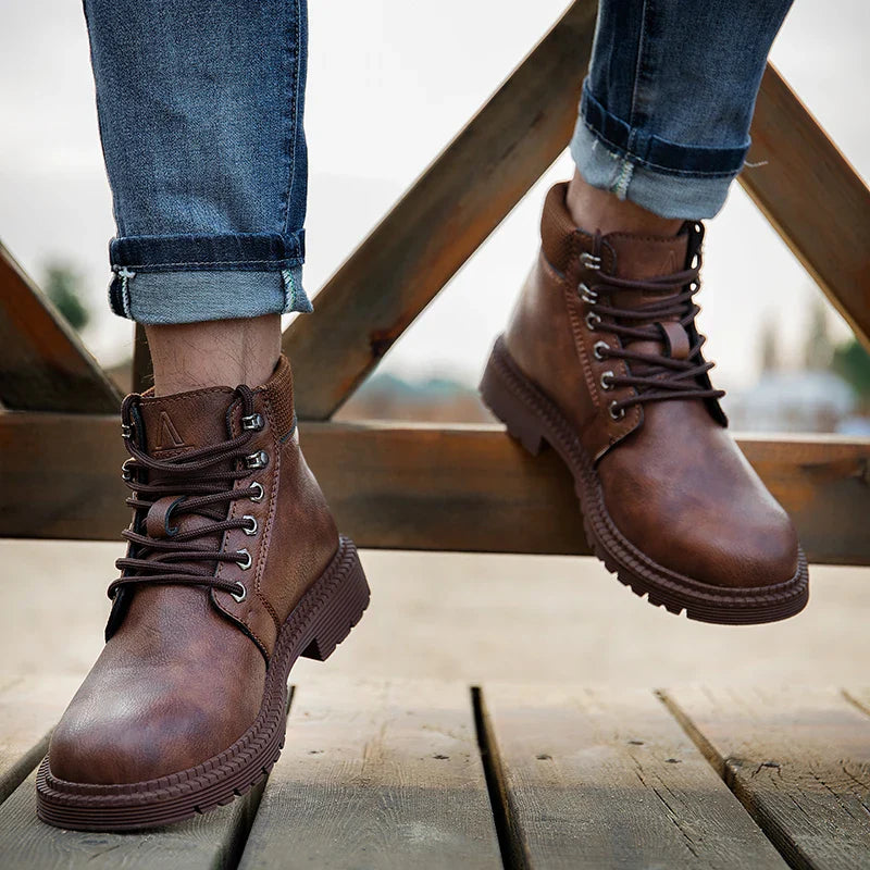 Kingsley | Bottes de Sécurité Homme Marron à Lacets Imperméables avec Embout Acier Antidérapant