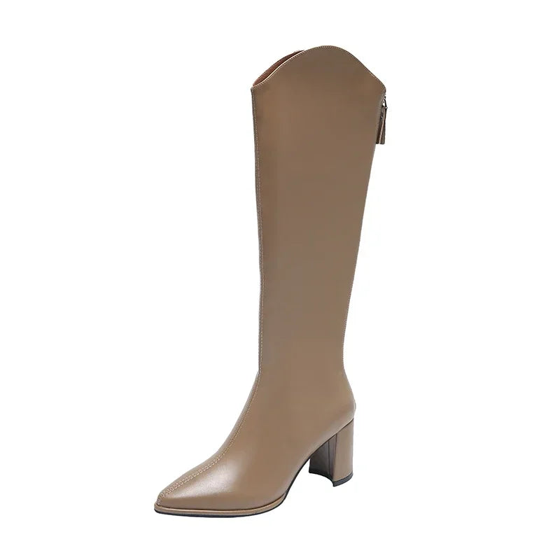Opaline | Bottes Hautes Femme avec Fermeture Éclair & Talon Bloc